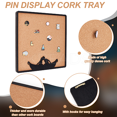 Hexagon Wall Mounted Brooch Jewelry Display Cork Tray ODIS-WH0329-84B-1