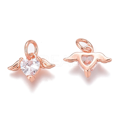 Brass Micro Pave Clear Cubic Zirconia Charms ZIRC-O035-26-1