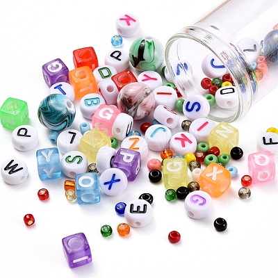 DIY Letter Bracelet Keychain Making Kit DIY-YW0006-01-1