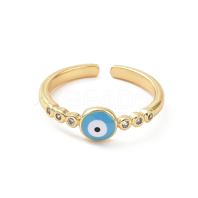 Brass Micro Pave Cubic Zirconia Open Rings RJEW-J017-VC277-1