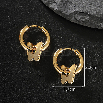 Elegant Butterfly 201 Stainless Steel Hoop Earrings OL2798-1