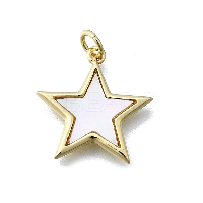 Star Shape Brass Pendants KK-V010-12G-1