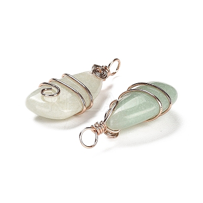 Natural Green Aventurine Pendants G-F763-03RG-04-1