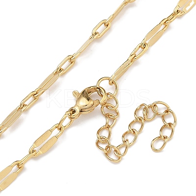 304 Stainless Steel Dapped Chain Necklaces NJEW-H043-05G-1