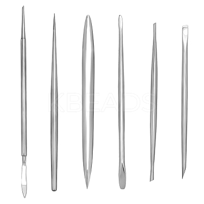 6Pcs 6 Styles Stainless Steel Polymer Clay Sculpting Detail Tool TOOL-FG0001-42-1