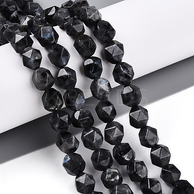 Natural Larvikite Beads Strands G-T139-8mm-51-1