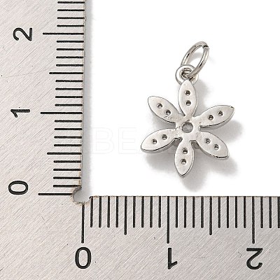 Rack Plating Brass Micro Pave Clear Cubic Zirconia Charms KK-U030-19P-1