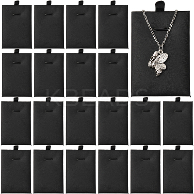 24Pcs PU Leather & Sponge Jewelry Pendant Nceklace Display Cards NDIS-SP0001-03A-01-1
