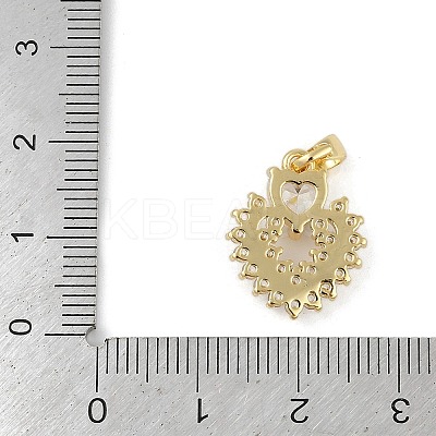 Brass Micro Pave Clear Cubic Zirconia Pendants ZIRC-M001-16A-G-1