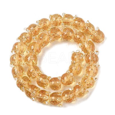 Gold Sand Lampwork Beads Strands LAMP-P069-02A-08-1
