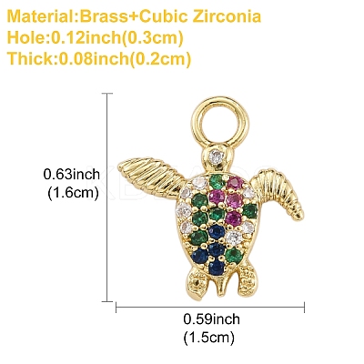 1Pc Rack Plating Brass Micro Pave Cubic Zirconia Pendants KK-YW0002-50-1