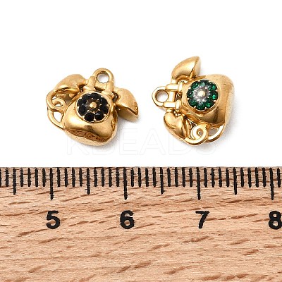 304 Stainless Steel Pave Rhinestone Charms STAS-G369-02G-1