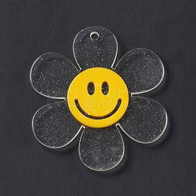 Transparent Acrylic Big Pendants OACR-P012-AM-1