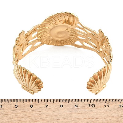 Summer Beach 304 Stainless Steel Open Cuff Bangles for Women SA-CBA9AC8-02B-G-1