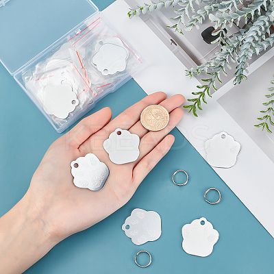60Pcs 2 Style Aluminum Alloy Pendants ALUM-BC0001-63A-1
