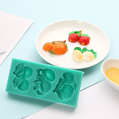 Cherry & Radish & Pumpkin Shape DIY Food Grade Silicone Molds DIY-J007-01D-1