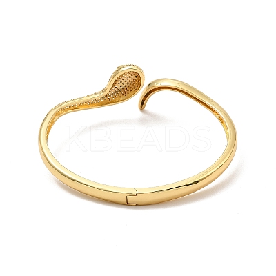 Green Cubic Zirconia Open Cuff Bangle BJEW-P281-05G-1