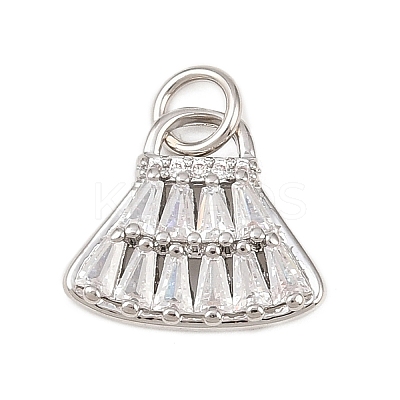 Brass Micro Pave Clear Cubic Zirconia Charms KK-G544-01P-01-1