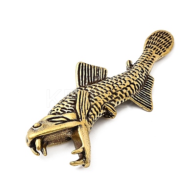 Brass Arowana Saurichthys Miniature Figurines Statues  KK-S335-01AB-A-1
