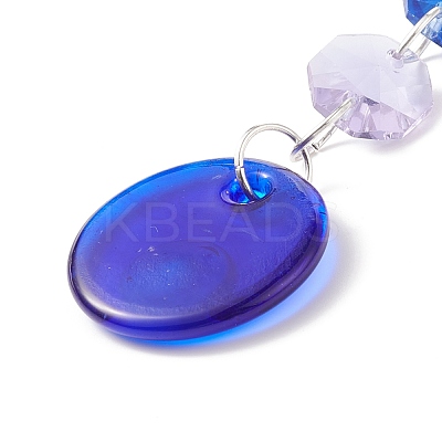 Handmade Lampwork Evil Eye Pendants Decoration HJEW-JM00757-1