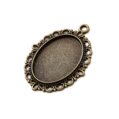 Zinc Alloy Pendant Settings for Cabochon & Rhinestone X-PALLOY-A15257-AB-FF-1