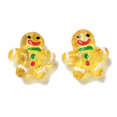 Christmas Transparent Glass Beads Strands LAMP-M021-02D-1
