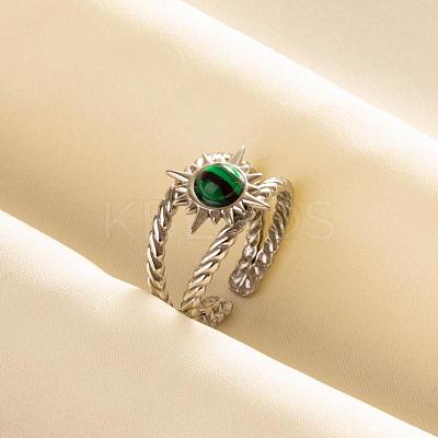 304 Stainless Steel Sun Cuff Rings DM8672-3-1