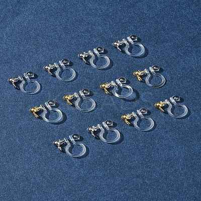 12Pcs 2 Colors 304 Stainless Steel and Plastic Clip-on Earring Findings KY-FS0001-28-1