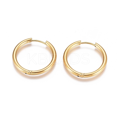 Ion Plating(IP) 304 Stainless Steel Huggie Hoop Earrings LS-EJEW-G272-01-20mm-G-1