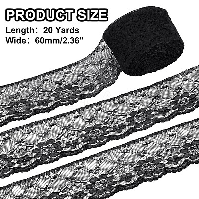 20 Yards Polyester Flower Lace Ribbon for Jewelry Making OCOR-HY0001-23B-1