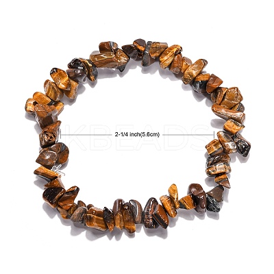 Tiger Eye Chips Stretch Bracelets BJEW-JB01308-02-1