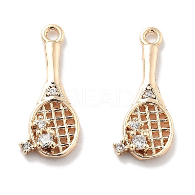 Rack Plating Brass Clear Cubic Zirconia Pendants KK-M102-17G-A-1