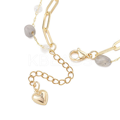 Natural Labradorite Beads Multi-layered Bracelets BJEW-JB12217-03-1