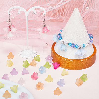 500Pcs 10 Colors Acrylic Bead Caps TACR-SP0001-08-1