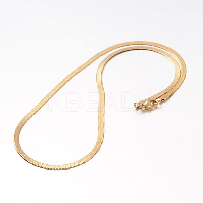 Ion Plating(IP) 304 Stainless Steel Snake Chain Necklaces NJEW-F195-01B-G-1