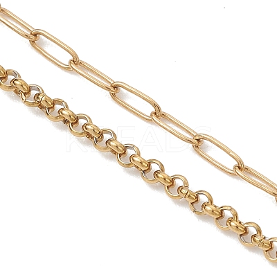 2MM 304 Stainless Steel Mixed Chain Slider Necklace Making AJEW-JB01558-01-1