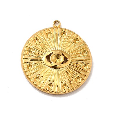 Ion Plating(IP) 304 Stainless Steel Pendants Rhinestone Setting STAS-I197-022G-1