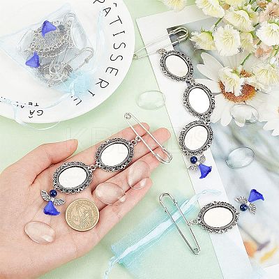 6Pcs 3 Style Photo Charm Alloy Brooches DIY-CA0004-26-1