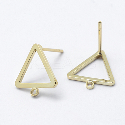 Brass Stud Earring Findings KK-F728-29G-NF-1
