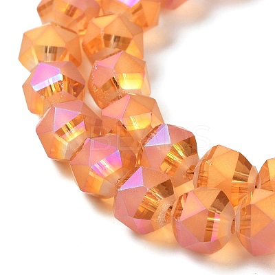 Electroplate Transparent Glass Beads Strands EGLA-I018-FR01-1