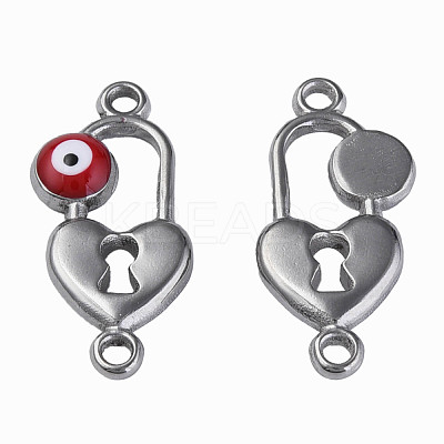 304 Stainless Steel Enamel Connector Charms STAS-N087-65-01P-1