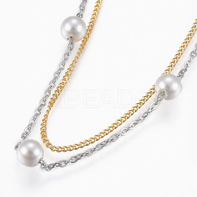 Two Tone 304 Stainless Steel Bracelets BJEW-G580-03-1