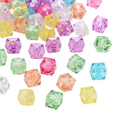 300Pcs Transparent Acrylic Beads ACRP-PA0001-01C-1