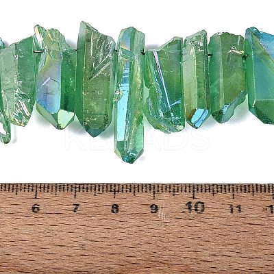Spray Painted Electroplate Natural Quartz Crystal Points Beads Strands G-Q610-02F-1