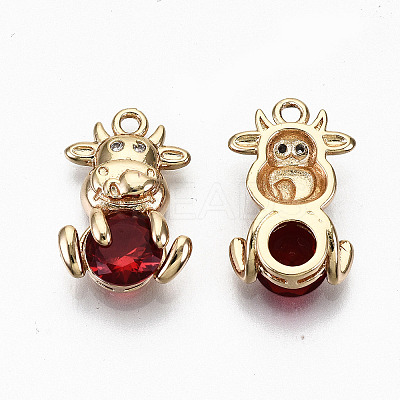 Brass Glass Rhinestone Pendants LS-X-GLAA-S179-30B-RS-1