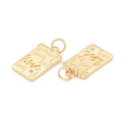 Eco-Friendly Brass Micro Pave Cubic Zirconia Pendants KK-I698-34G-1