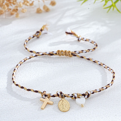 Religion Brass & Natural Shell Charm Bracelets LS-KR4902-8-1