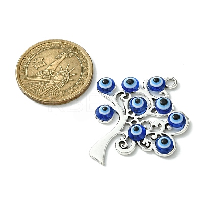 Blue Evil Eye Alloy Pendants PALLOY-JF02358-03-1