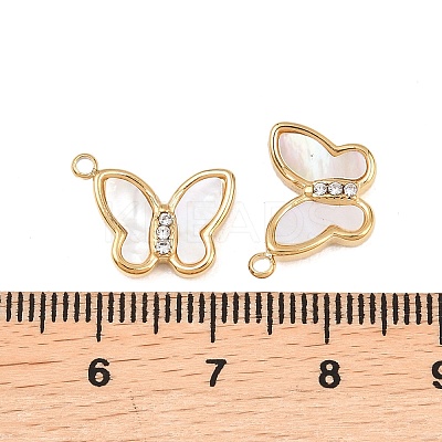Natural Shell Butterfly Charms STAS-L022-571G-1