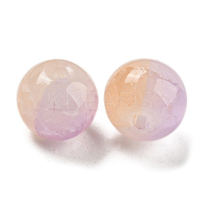 Transparent Spray Painting Crackle Glass Beads GLAA-L046-01A-11-1